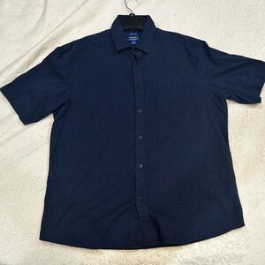 Navy blue patterned shirt for men